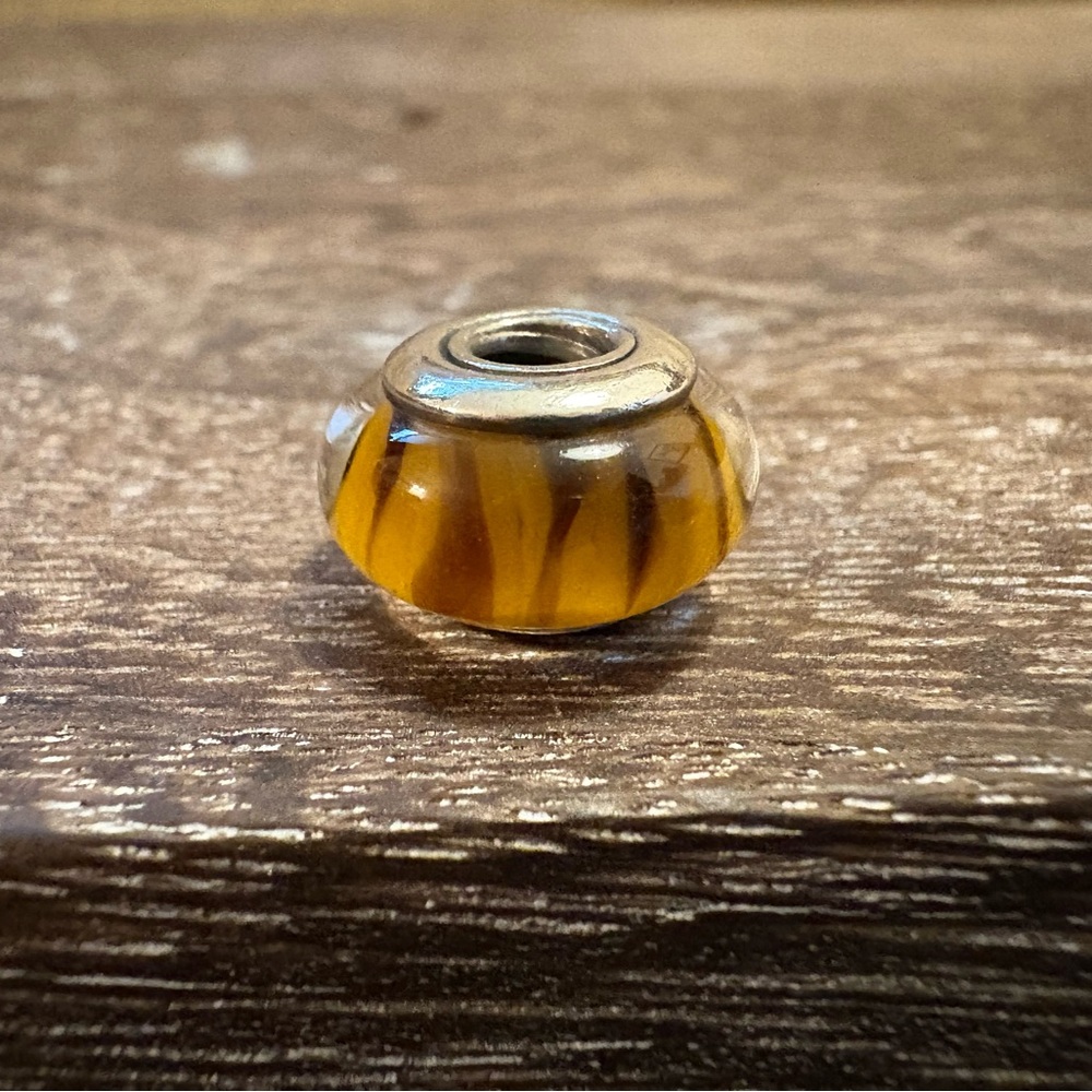 Pandora Amber Glass Bead with Silver Core